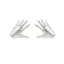 Hi Earrings, Gesture Studs, 925 Sterling Silver