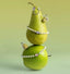 Elegant gold-plated pear-shaped earrings with diamond accents, evoking the lush beauty of a fruitful harvest.