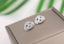 Charming stud earrings shaped like a dog's head, adorned with shimmering crystals and deep black eyes, offering a whimsical yet elegant touch.