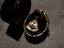 Elegant Egyptian Holy Beetle Earrings with mother of pearl inlay, real gold plating, and anti-tarnish coating, featuring a sacred beetle motif for timeless elegance.