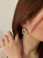 Elegant baroque pearl hoop earrings with real freshwater pearls and 14k gold plating.