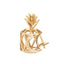 A set of gold vermeil earrings featuring elegant pineapples and carrots with intricate designs.