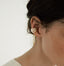 A magnetic pearl cuff earring with a cascading chain of pearls, combining classic elegance with innovative design.