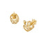 A set of gold vermeil earrings featuring elegant pineapples and carrots with intricate designs.