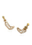 A set of gold vermeil earrings featuring elegant pineapples and carrots with intricate designs.