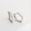 Sterling Silver Pentagon Hoops, Diamonds, CZ, S925.