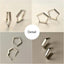 Sterling Silver Pentagon Hoops, Diamonds, CZ, S925.