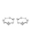 Silver cross hoop earrings| Hoops| Sterling Silver|Gifts for her| Crystal cross hoops| Ball hoops
