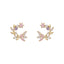 Tiny wreath earrings| Studs| Sterling Silver| Flower leaf earrings| Dainty earrings|