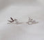 Tiny bird and branch leaf earrings, Studs, Sterling Silver, Mismatched earrings, Gifts for kids, Cutest.