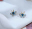 Tiny Enamel Butterfly Earrings, Sterling Silver, Gifts for kids, Cutest, Delicate, Blue