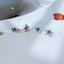 Tiny Enamel Butterfly Earrings, Sterling Silver, Gifts for kids, Cutest, Delicate, Blue
