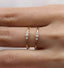 Super skinny three CZ ring | Thin stacking ring | Minimalist | Trio stone ring | Rose gold | Sterling silver | 1mm