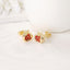 Pomegranate earrings| Ruby | Fruit earrings| Gold plated| Necklace