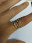 Skinny stackable rings |Boho stacking ring | Minimalist| Emerald