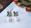 Enamel Leaf Baroque Pearl Dangle Earrings