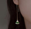 Emerald Fan Thread Earrings