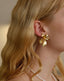 Gold Irises Statement Earrings