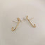 Minimalist Gold Cuff Pearl Earrings 925 Sterling Silver