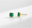 Chic petit emerald crystal studs with 14k yellow gold plating on sterling silver, perfect for adding a touch of elegance and trendy flair to any outfit.