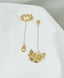 Poppy Flower Dangle Earrings - Real Gold Plated Vermeil, Mismatched