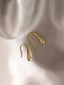 Silver Teardrop Earrings, Water Drop Hoop Earrings, Heavy Gold Plated over Sterling Silver, 18K, Simple Hoops, Minimalism