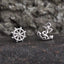 Tiny anchor and rudder earrings, Studs, Sterling Silver, Mismatched earrings, Cutest.