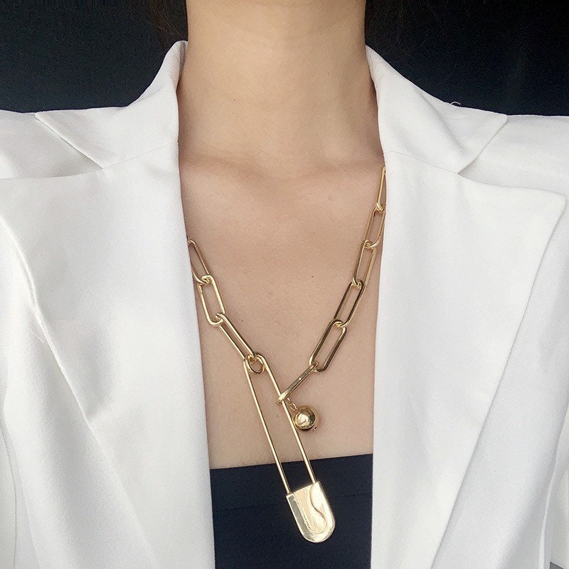 Safety pin necklace
