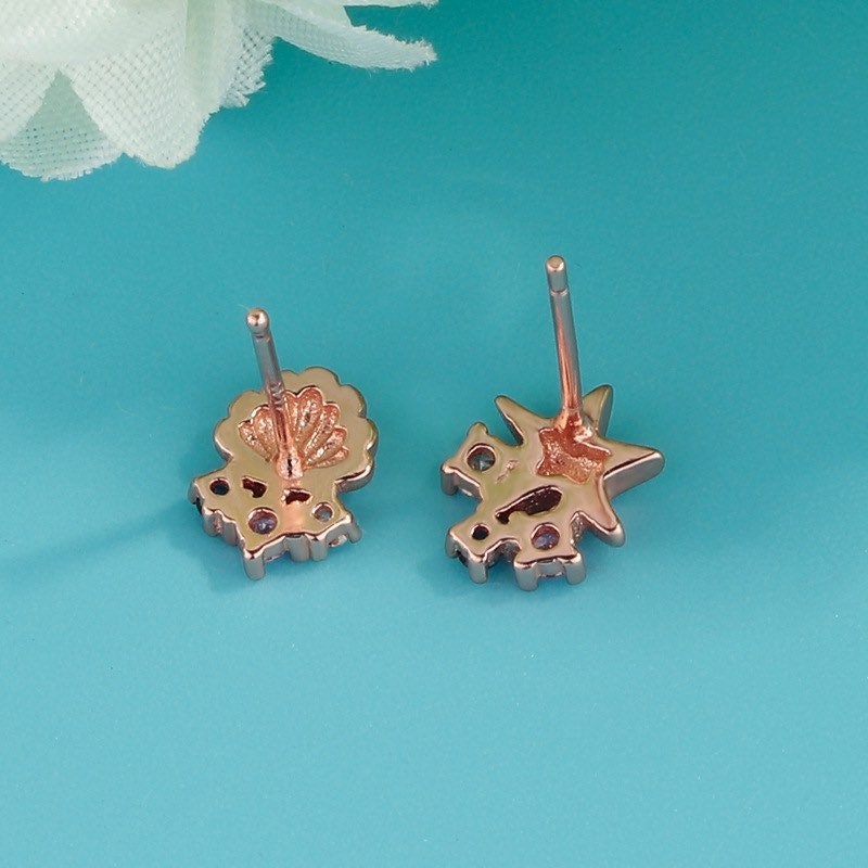 Starfish earrings , Sea star studs, Seashells, Scallops, Rose gold studs,  Sterling Silver, Sapphire, S925, Dainty, Gift for her
