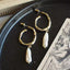 Real freshwater pearls hoops| Baroque pearls hoops| Gold hoops| Elegant | Best gift| Dainty| Mothers Day Gift