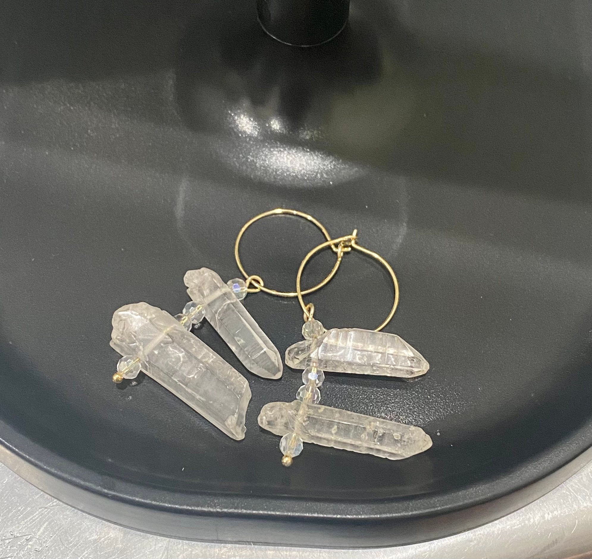 Raw Crystal earrings