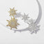 Starburst Dangle Earrings, Eight-pointed star Earrings , Sterling Silver, Cute, Gold, Starry Night