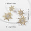 Starburst Dangle Earrings, Eight-pointed star Earrings , Sterling Silver, Cute, Gold, Starry Night