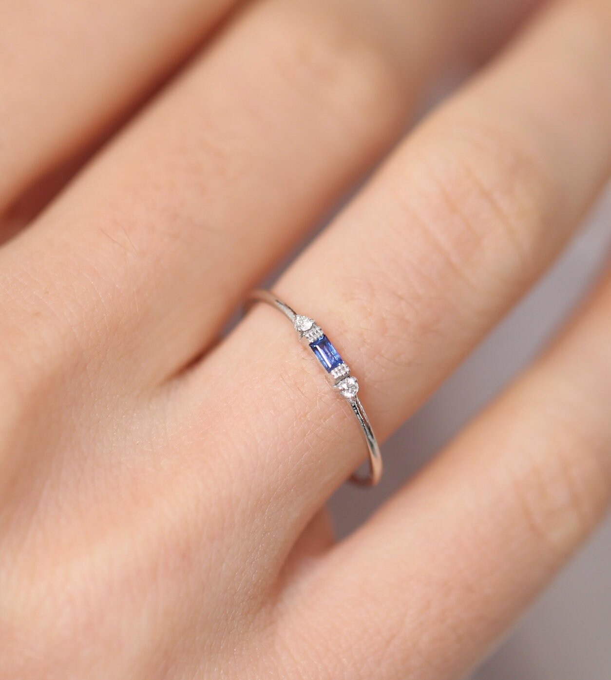 Tiny sapphire ring