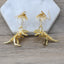 T-Rex Skeleton Dangle earrings | 14k Gold Plated| Cute | Dinosaur| Tyrannosaurus Rex