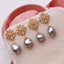 Real freshwater pearl dangle earrings | Baroque pearl dangle earrings | Gray pearl earrings | Emerald | 7mm-8mm