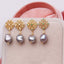 Real freshwater pearl dangle earrings | Baroque pearl dangle earrings | Gray pearl earrings | Emerald | 7mm-8mm