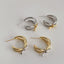 Two Tone Hoop Earrings| Gold and silver hoops| Hypoallergenic hoops | Minimalism| Contrast color hoops | Knot hoop earrings