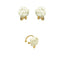 White rose ear cuffs| white rose stud earrings | Enamel flower earrings